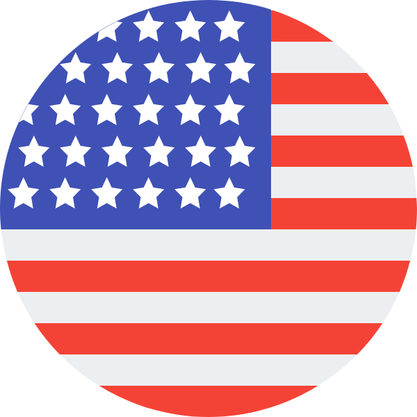 Circular picture of American Flag