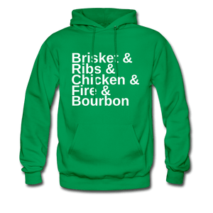 Brisket & Ribs & Chicken & Fire & Bourbon BBQ Hoodie - The Kettle Guy