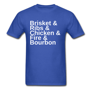 Brisket & Ribs & Chicken & Fire & Bourbon BBQ T-Shirt - The Kettle Guy