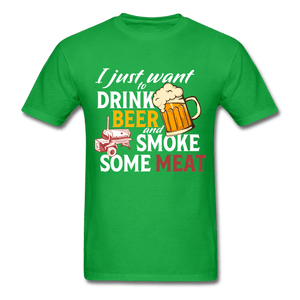 Men's Drink Beer And Smoke Some Meat BBQ T-Shirt - The Kettle Guy