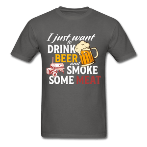 Men's Drink Beer And Smoke Some Meat BBQ T-Shirt - The Kettle Guy