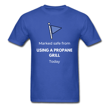 Load image into Gallery viewer, Men&#39;s Marked Safe From Propane BBQ T-Shirt - The Kettle Guy
