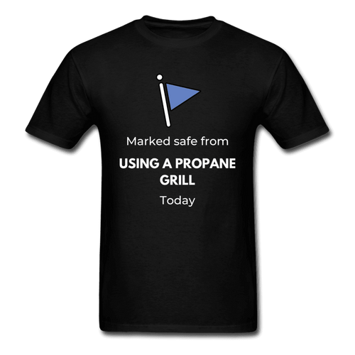 Men's Marked Safe From Propane BBQ T-Shirt - The Kettle Guy