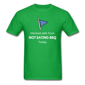 Marked safe from not eating BBQ - bright green