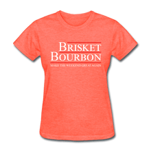 Load image into Gallery viewer, Women&#39;s Brisket and Bourbon Election BBQ T-Shirt - The Kettle Guy
