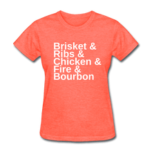 Load image into Gallery viewer, Women&#39;s Brisket &amp; Ribs &amp; Chicken BBQ T-Shirt - The Kettle Guy
