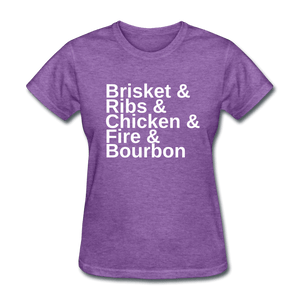 Women's Brisket & Ribs & Chicken BBQ T-Shirt - The Kettle Guy