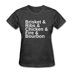 Women's Brisket & Ribs & Chicken BBQ T-Shirt - The Kettle Guy