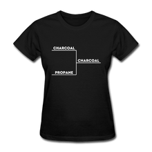 Load image into Gallery viewer, Women&#39;s Charcoal Wins Bracket BBQ T-Shirt for grillmasters - black
