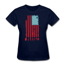 Load image into Gallery viewer, Women&#39;s Grilled in the USA BBQ T-Shirt for grillmasters  - navy
