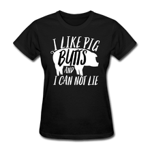 Load image into Gallery viewer, Women&#39;s I like Pig Butts BBQ T-Shirt for grillmasters - black
