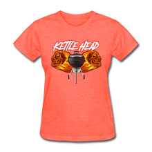 Load image into Gallery viewer, Women&#39;s Kettle Head Flaming Skull Shirt - heather coral
