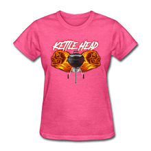 Load image into Gallery viewer, Women&#39;s Kettle Head Flaming Skull Shirt - heather pink

