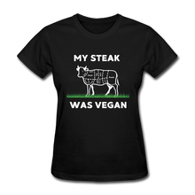 Load image into Gallery viewer, My Steak was Vegan BBQ T-shirt for grillmasters - black

