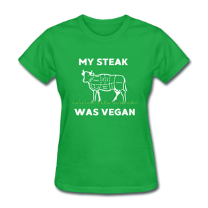 My Steak was Vegan - bright green
